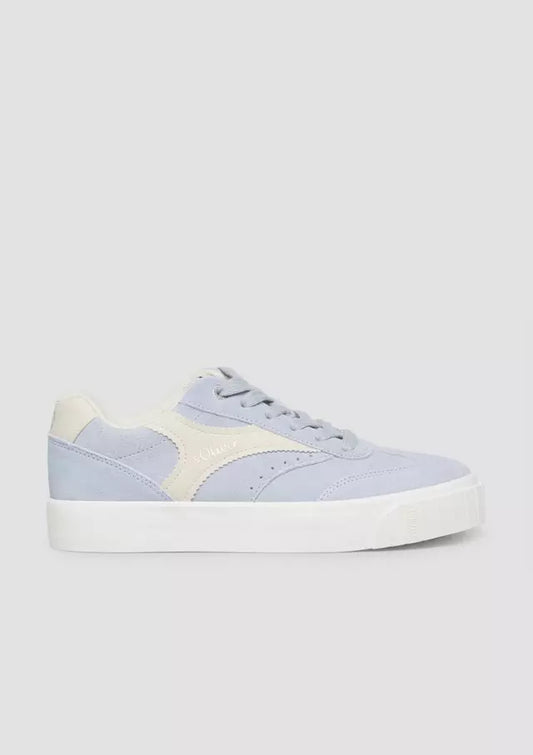 S.Oliver Leather Trainer With Platform Sole Blue