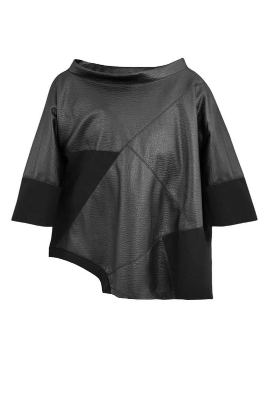 Elsewhere Vegan Leather Black Top