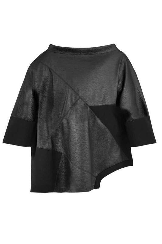 Elsewhere Vegan Leather Black Top