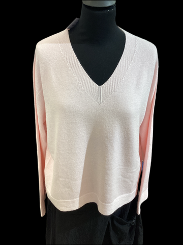 Art V-neck Sweater Blush