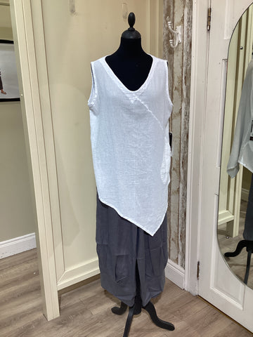ABACA Allie Asymmetrical Top Snow