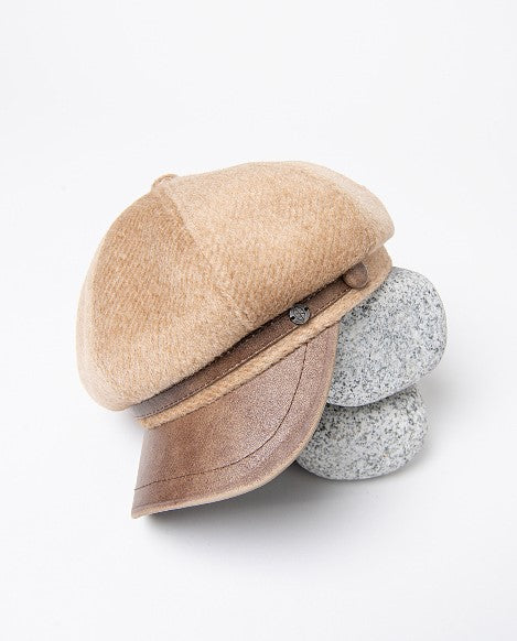 Surkana Newsboy Cap Ecru
