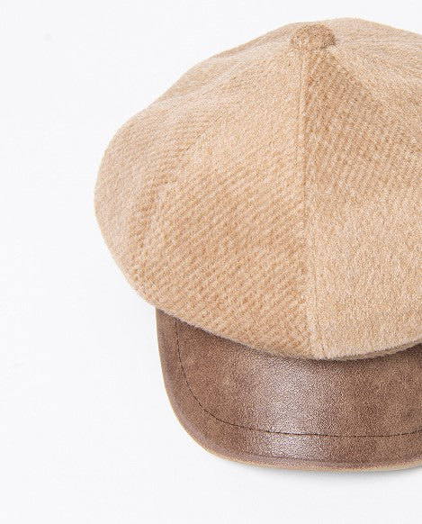 Surkana Newsboy Cap Ecru