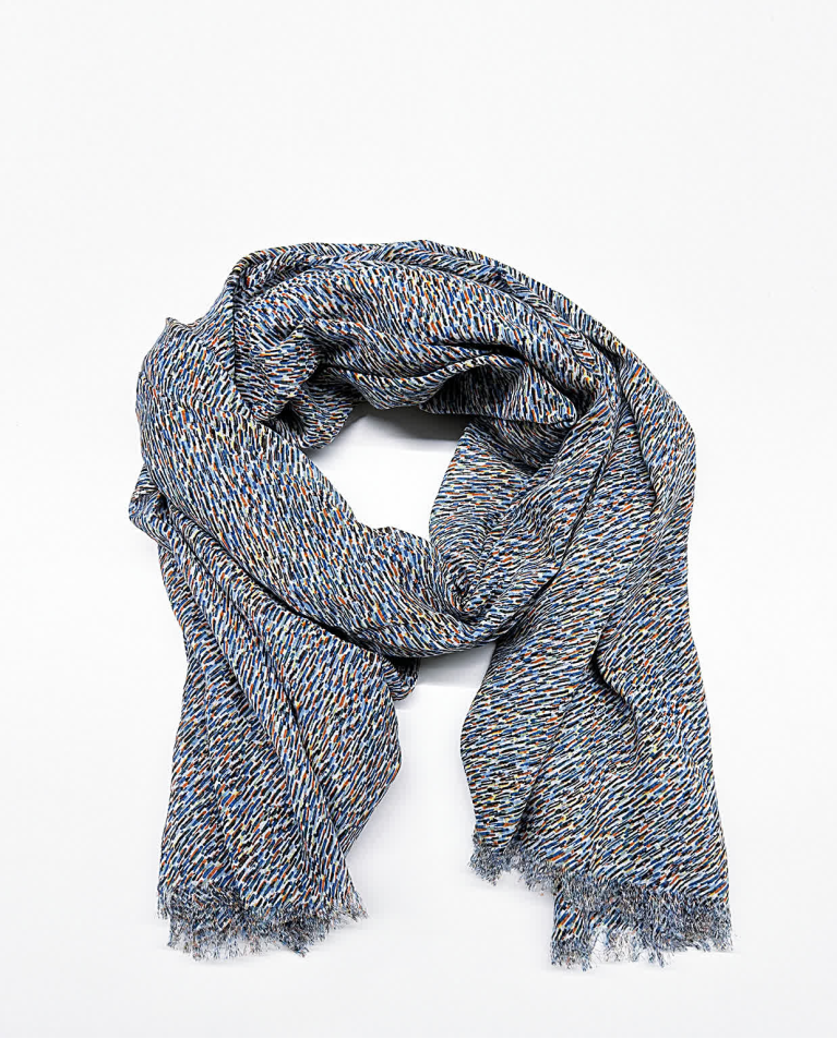 Surkana Print Scarf Blue