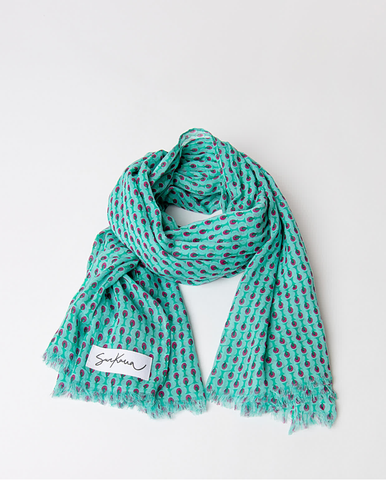 Surkana Print Scarf Turquoise