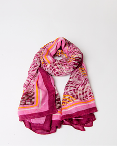 Surkana Print Scarf Fuchsia