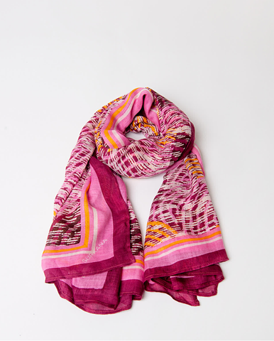 Surkana Print Scarf Fuchsia