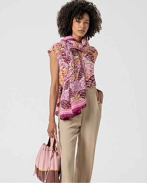 Surkana Print Scarf Fuchsia