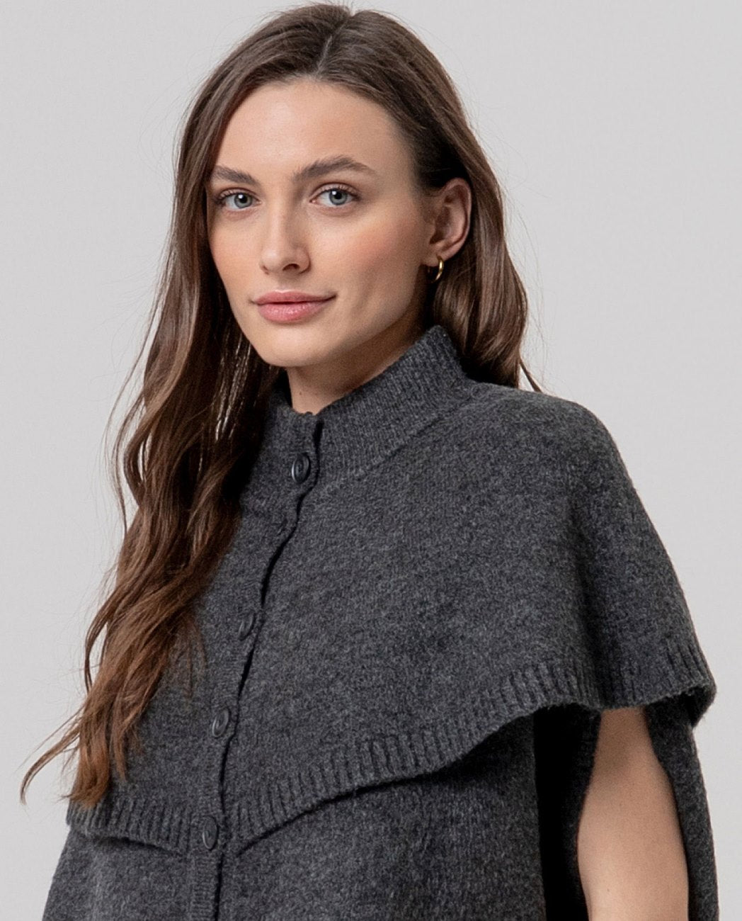 Surkana Knit Cape Dark Melange