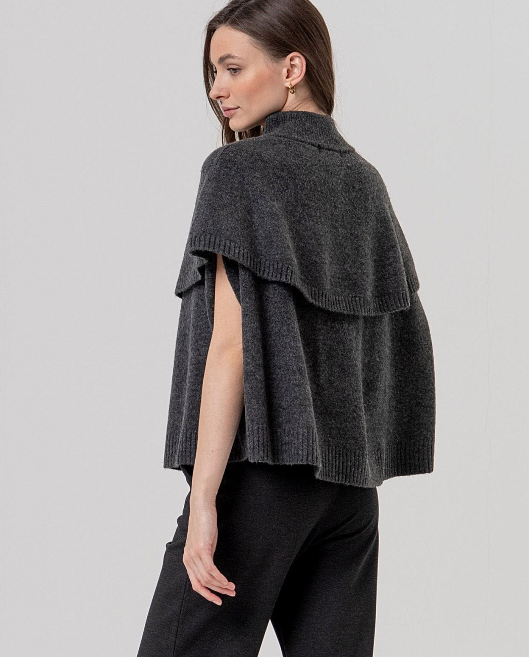 Surkana Knit Cape Dark Melange