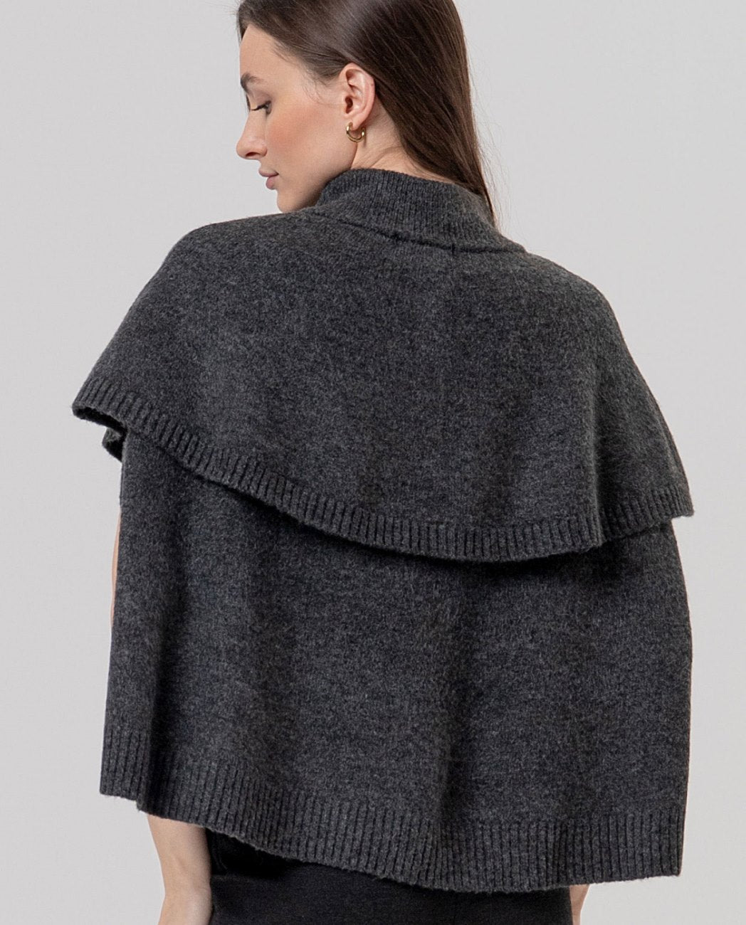 Surkana Knit Cape Dark Melange