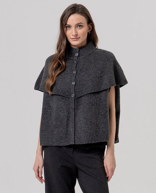 Surkana Knit Cape Dark Melange