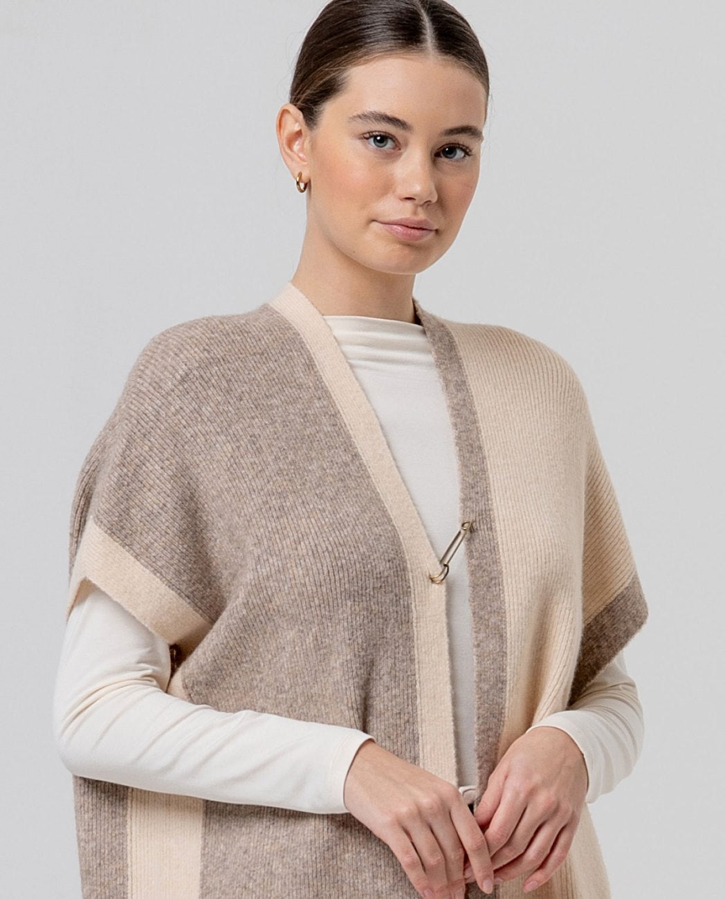 Surkana Knit Poncho Beige
