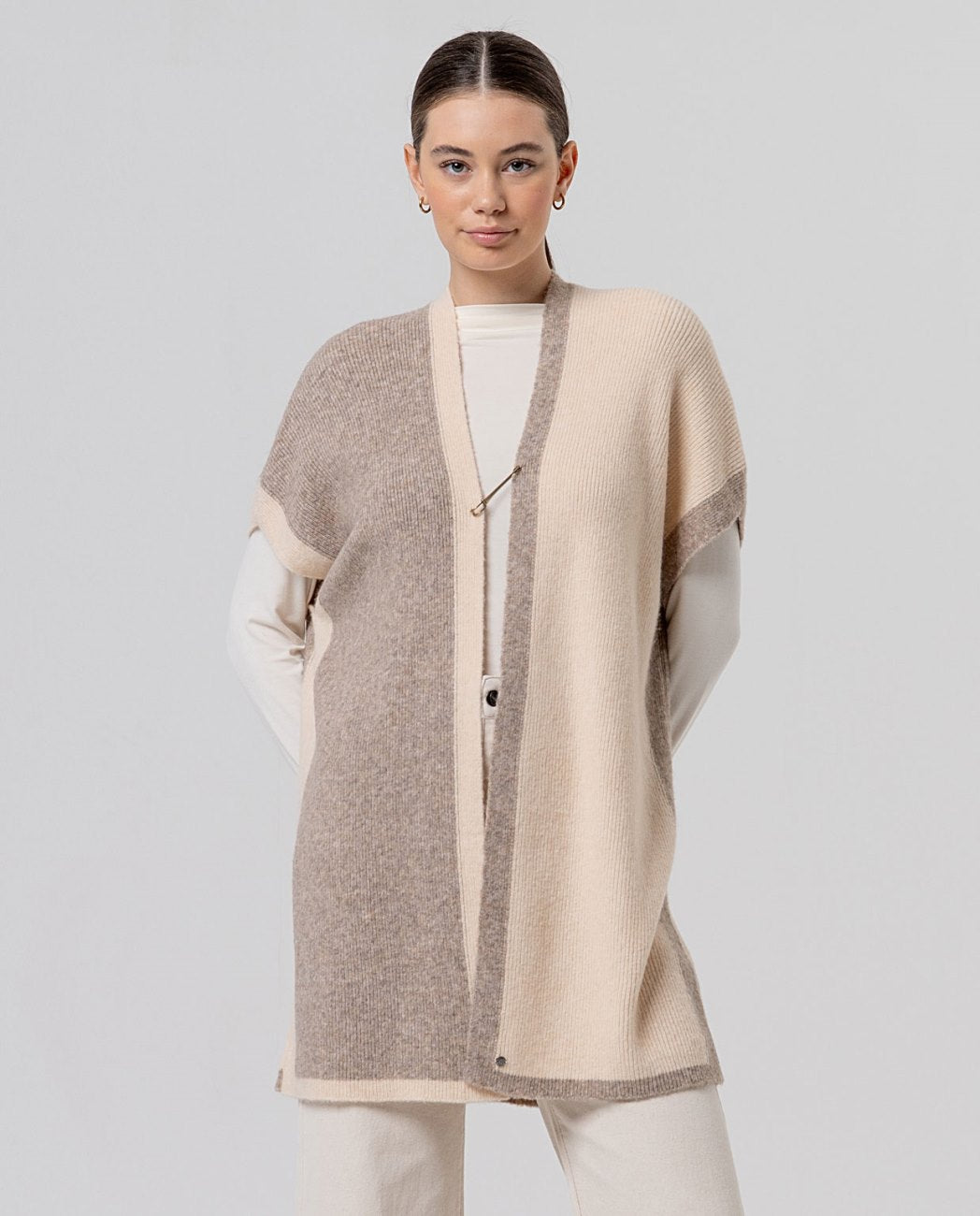 Surkana Knit Poncho Beige