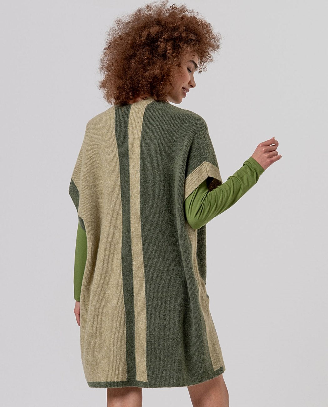 Surkana Knit Poncho Khaki