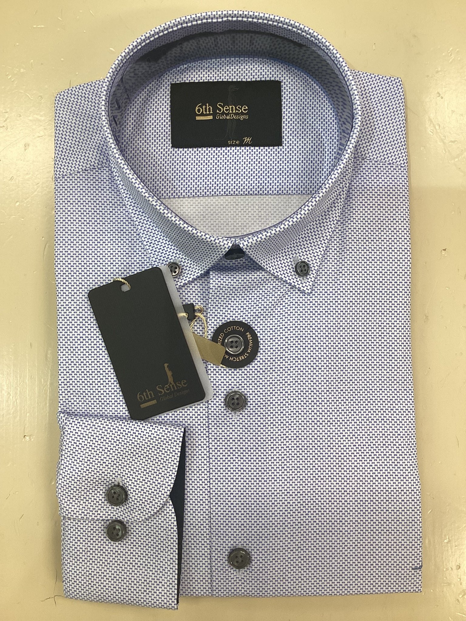 6th Sense Regular-Fit Button-Down Shirt | Blue dash