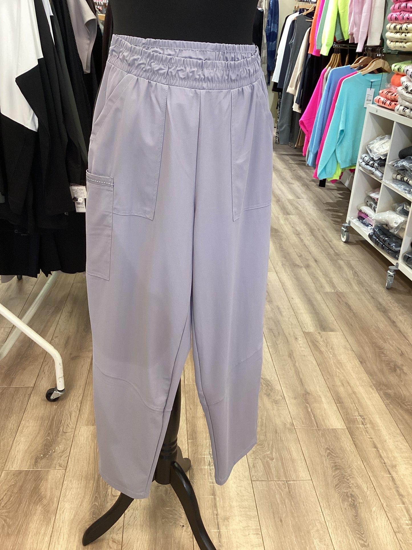 Naya Wide Patch Pocket and Seam Trousers Dove