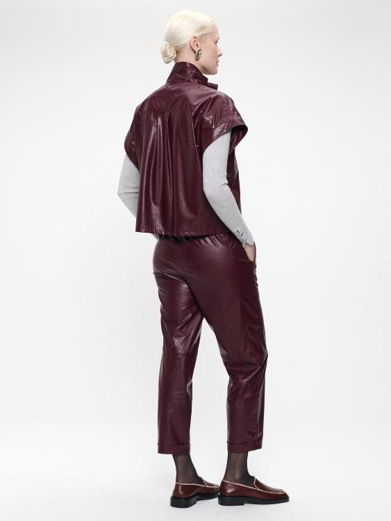 Jane Lushka Daphne eco leather pants Bordo