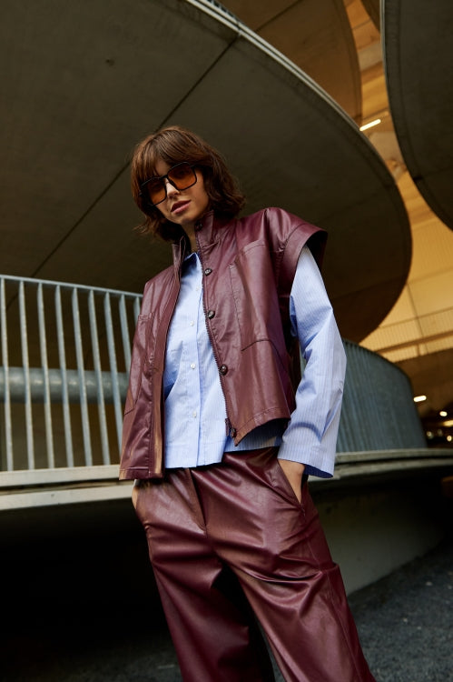 Jane Lushka Daphne eco leather pants Bordo