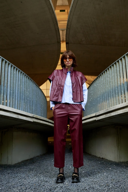 Jane Lushka Daphne eco leather pants Bordo
