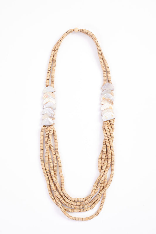 Naya String Necklace With Shell Trim