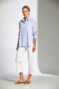 Peruzzi Stripe Shirt with Contrast Sleeve