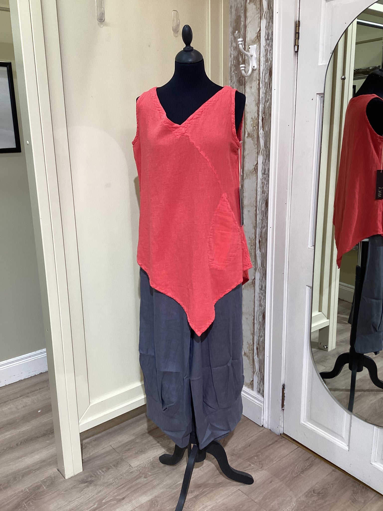 ABACA Allie Asymmetrical Top Candy