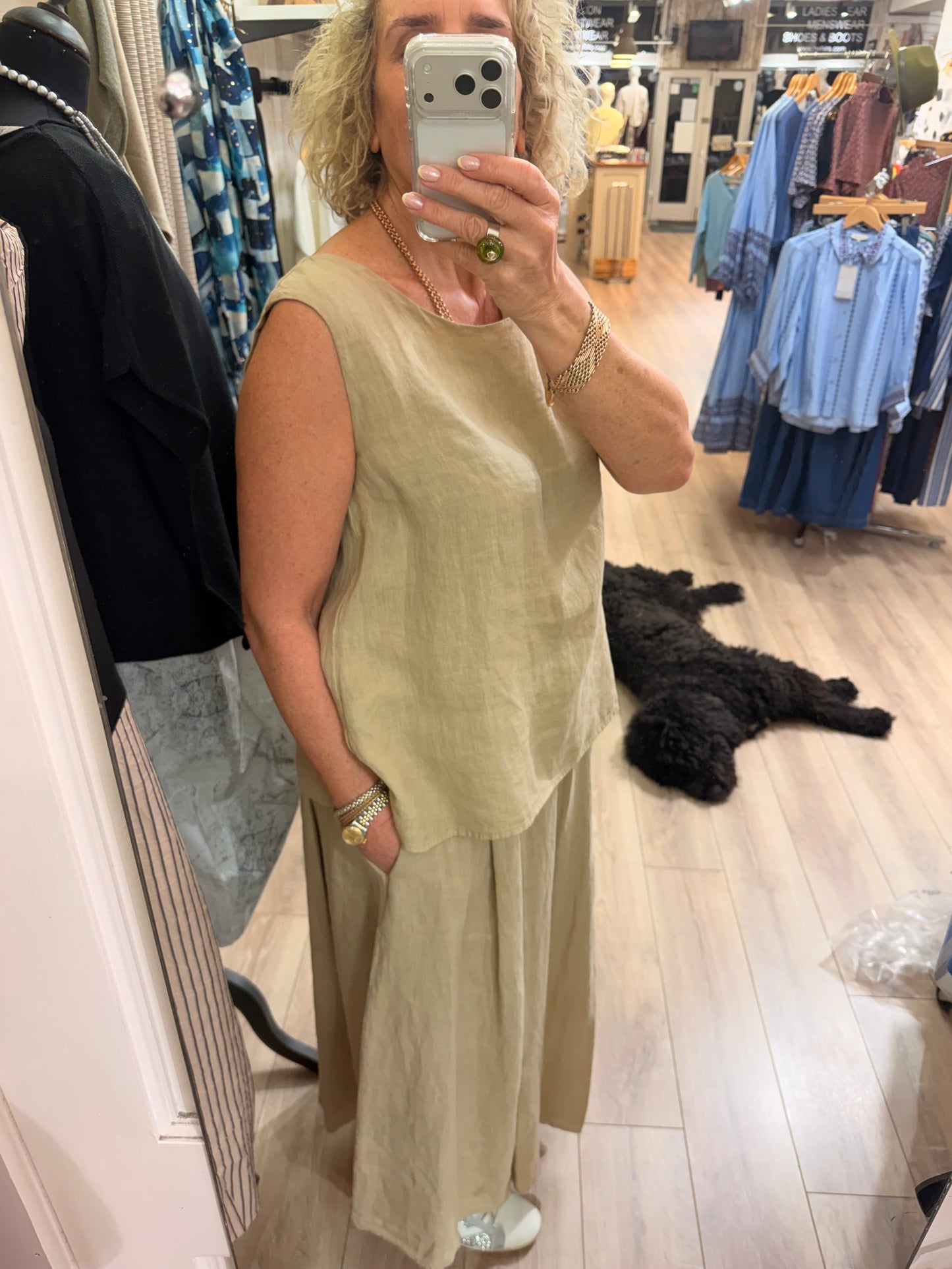 Neirami Linen Top Sabbia