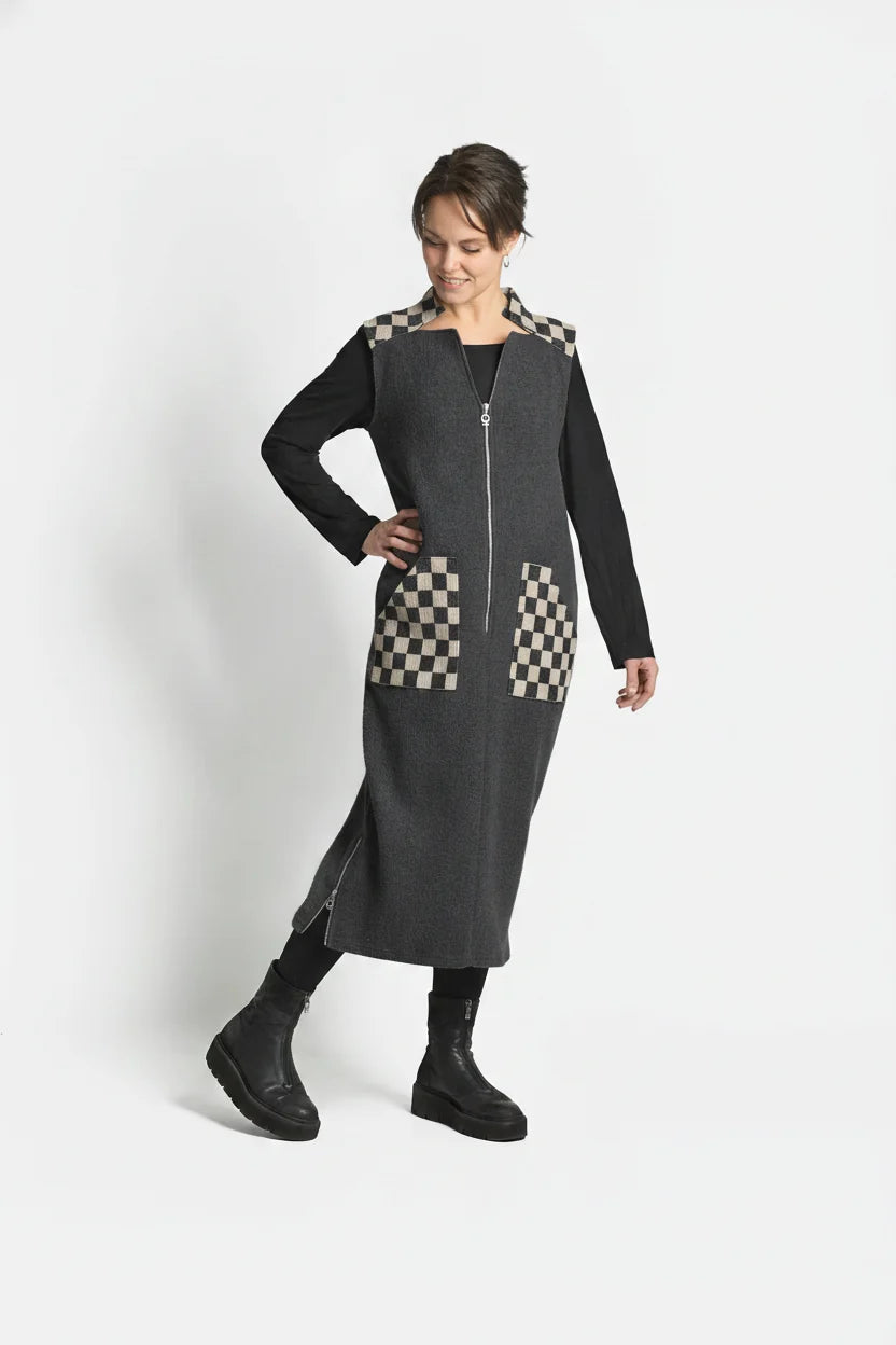 My Soul Crincle Dress - Black/Check