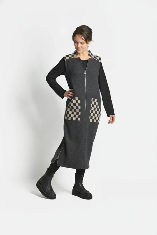 My Soul Crincle Dress - Black/Check