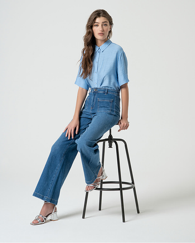 Surkana Wide Leg Denim Jeans