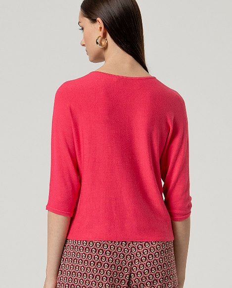 Surkana Batwing V-Neck Sweater Rose
