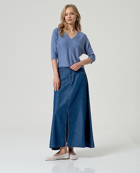 Surkana Batwing V-Neck Sweater Blue