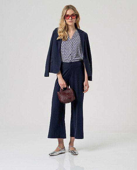 Surkana Cropped  Pants Navy Blue