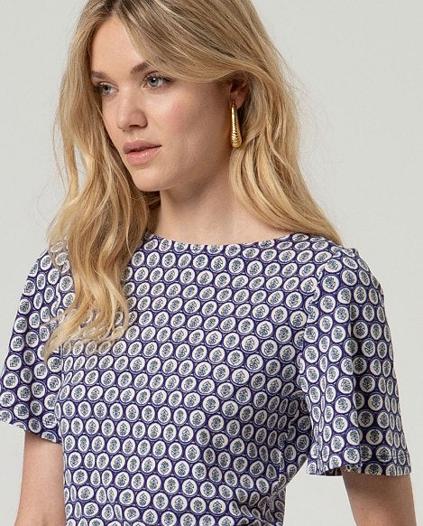 Surkana Boat Neck T-shirt Blue
