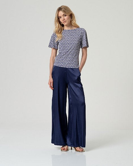 Surkana Boat Neck T-shirt Blue