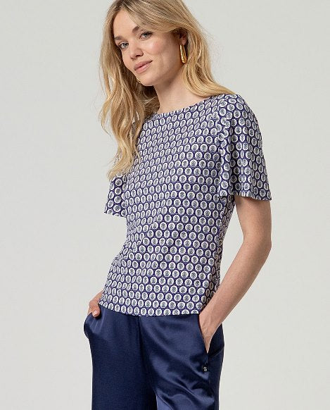 Surkana Boat Neck T-shirt Blue