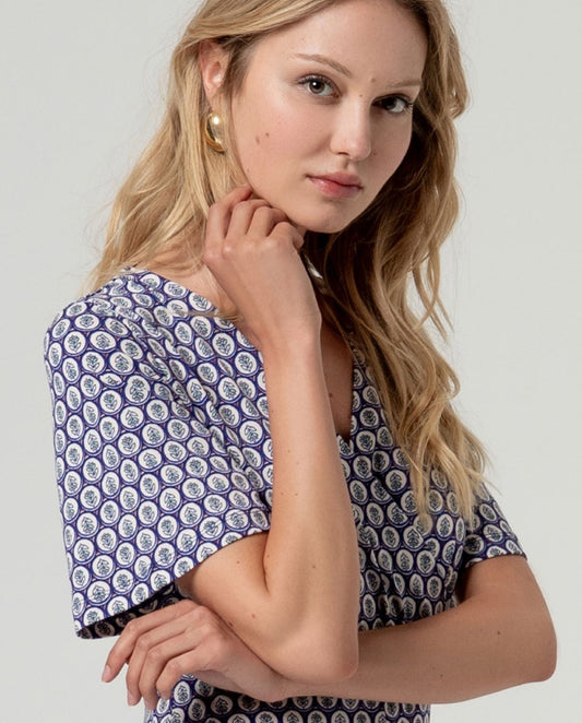 Surkana Cross Neck Jumpsuit Blue