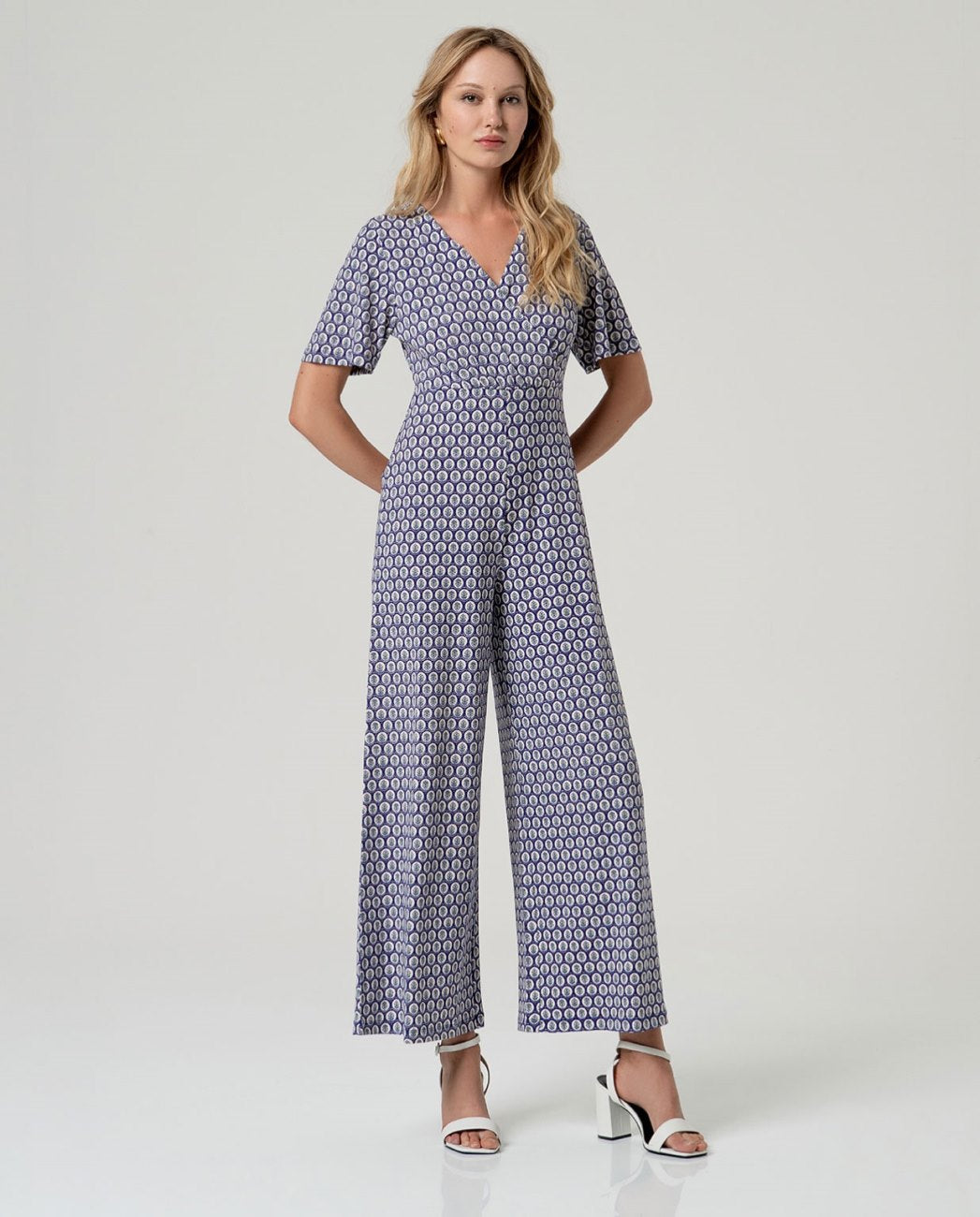 Surkana Cross Neck Jumpsuit Blue