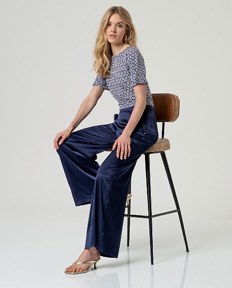 Surkana Wide Leg Trousers Night Blue
