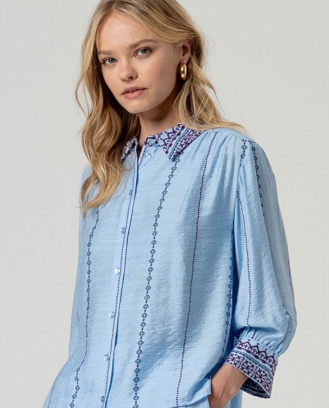 Surkana 3/4 Wide Sleeve Shirt Blue