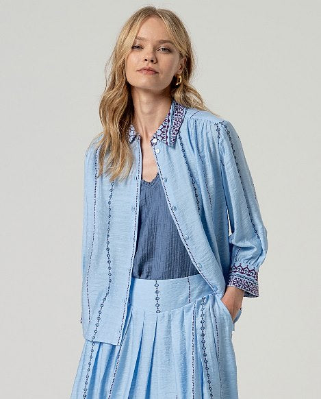 Surkana 3/4 Wide Sleeve Shirt Blue