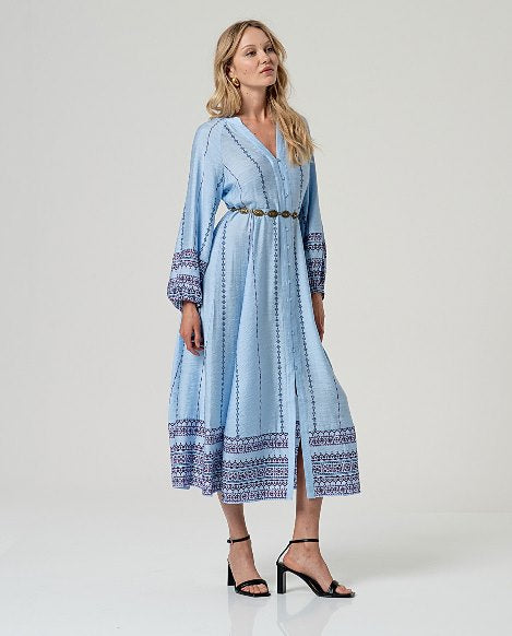 Surkana Long Shirt Dress Blue