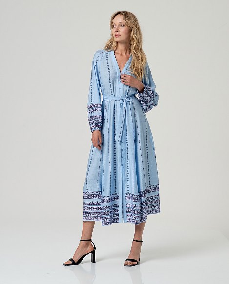 Surkana Long Shirt Dress Blue