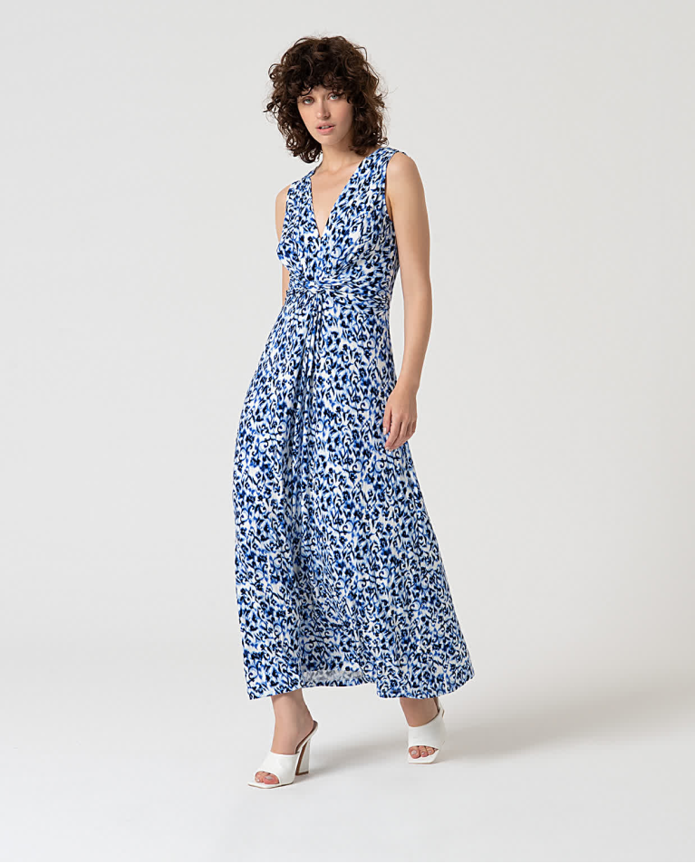 Surkana Long Dress With Knot Detail