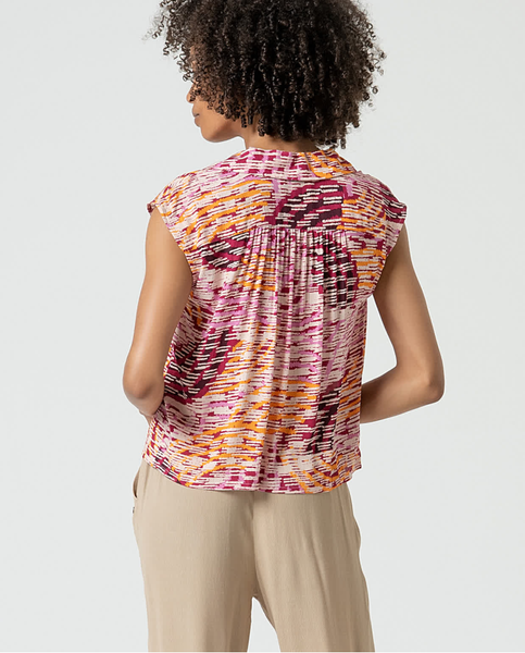 Surkana Flowy printed sleeveless blouse Multi