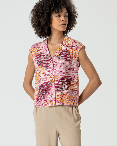 Surkana Flowy printed sleeveless blouse Multi