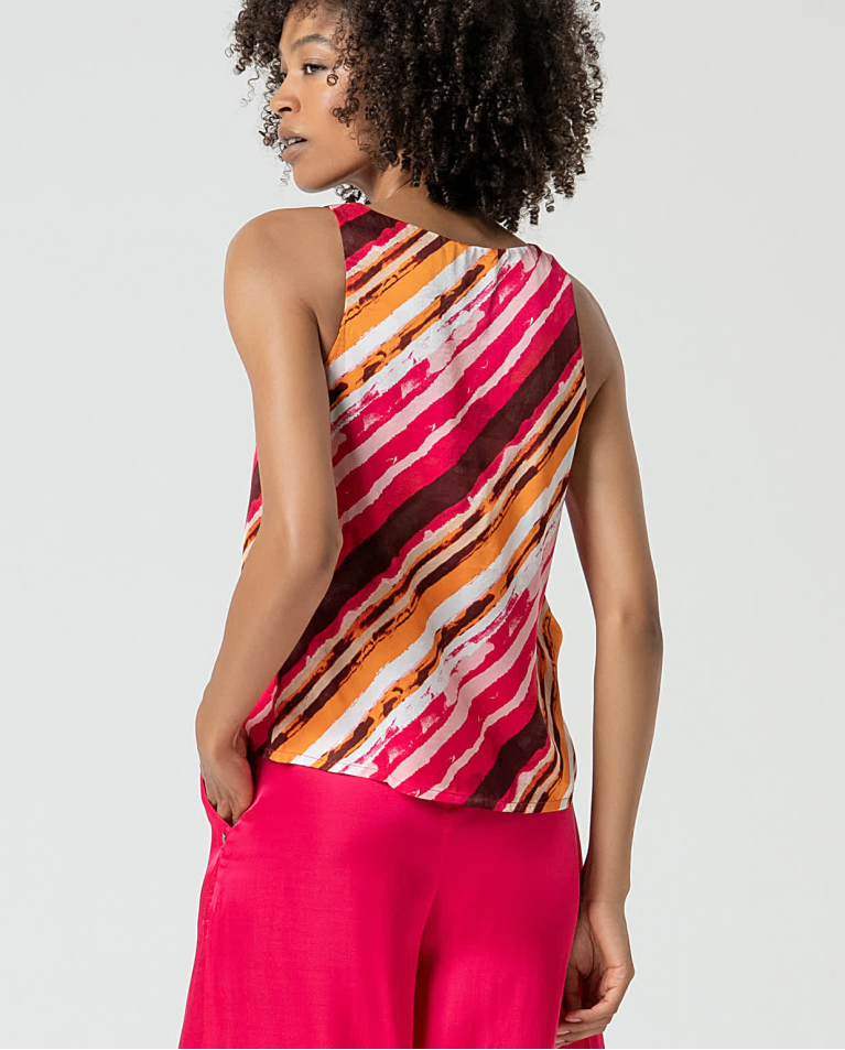 Surkana Satin V Neck Top