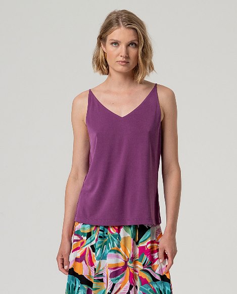 Surkana V-Neck Strap Top Purple