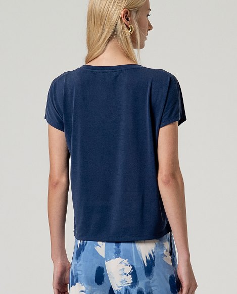 Surkana Sleeveless V-Neck T-Shirt Navy Blue